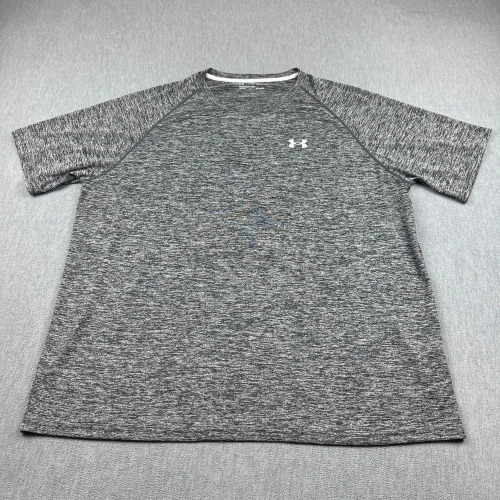 Under‎ Armour T Shirt Men 3XL XXXL Gray Heathered The Tech Tee Athletic Workout